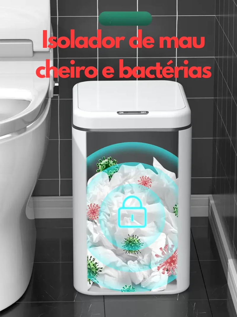 Lixeira com Sensor Automático e Toque Inteligente - 16 Litros